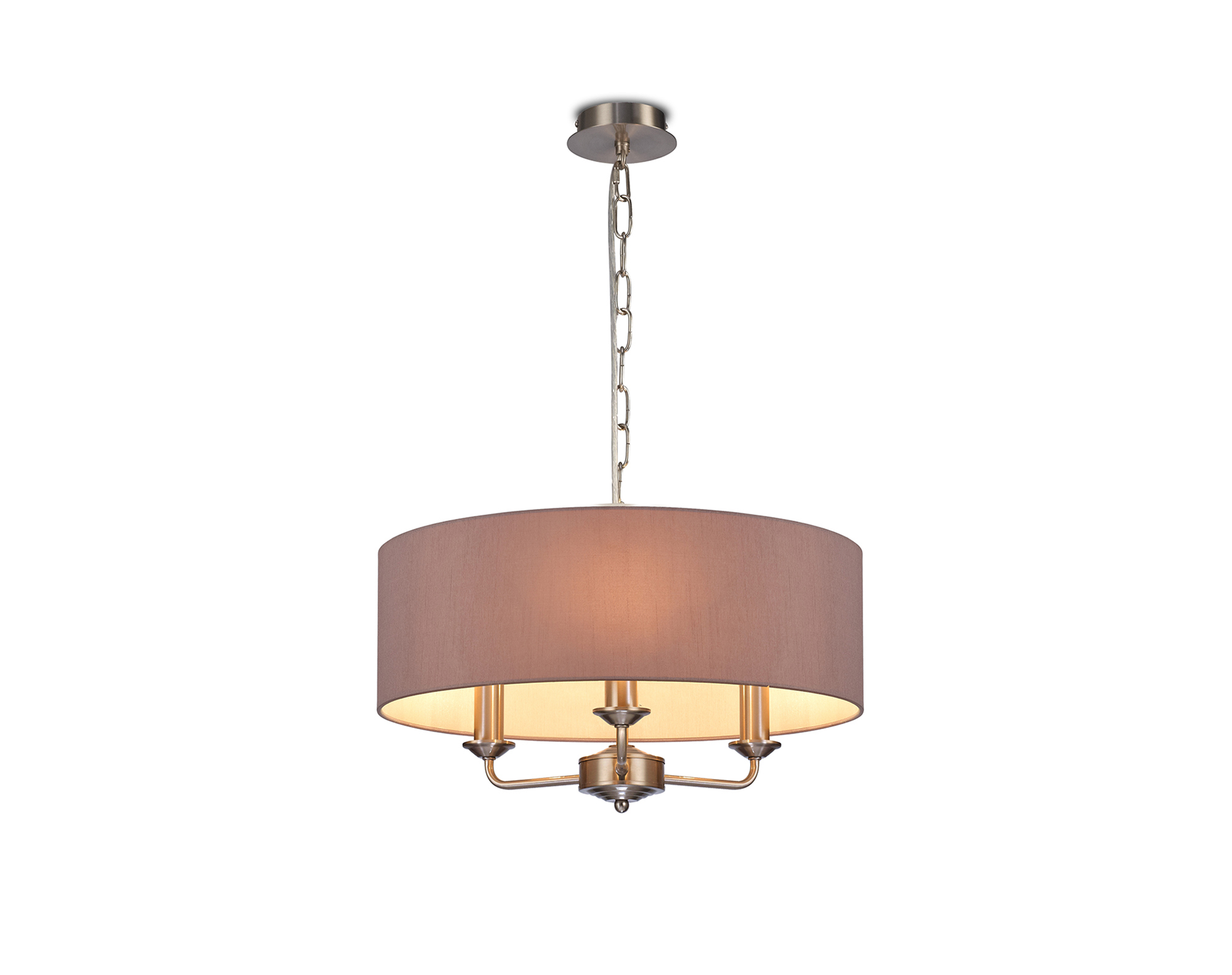 Banyan 45cm 3 Light Pendant Satin Nickel, Taupe/Halo Gold DK0068  Deco Banyan